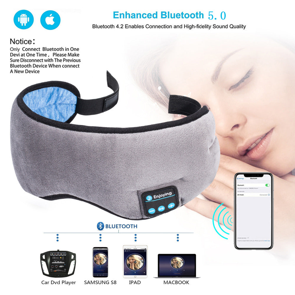 Wireless Stereo Bluetooth Earphone Sleep Mask Phone Headband Sleep Sof