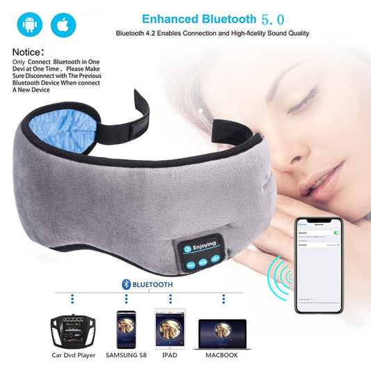 Wireless Stereo Bluetooth Earphone Sleep Mask Phone Headband Sleep Sof