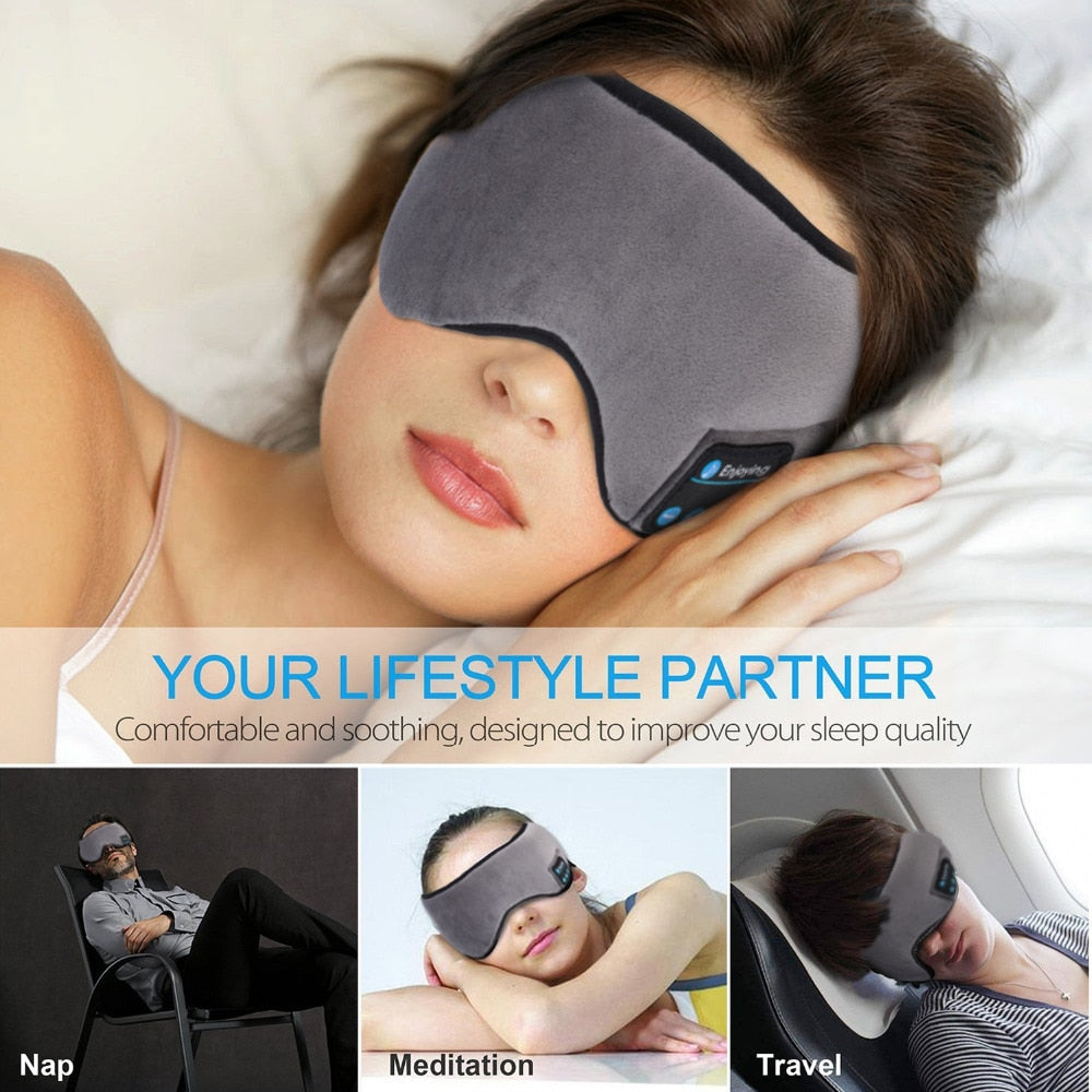 Wireless Stereo Bluetooth Earphone Sleep Mask Phone Headband Sleep Sof